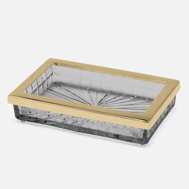 Pigeon & Poodle Argos Smoke Glass Soap Dish Lavender Fields