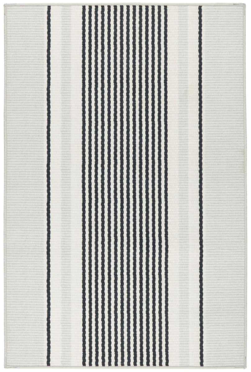 Dash & Albert Gunner Stripe Grey Washable Rug Lavender Fields