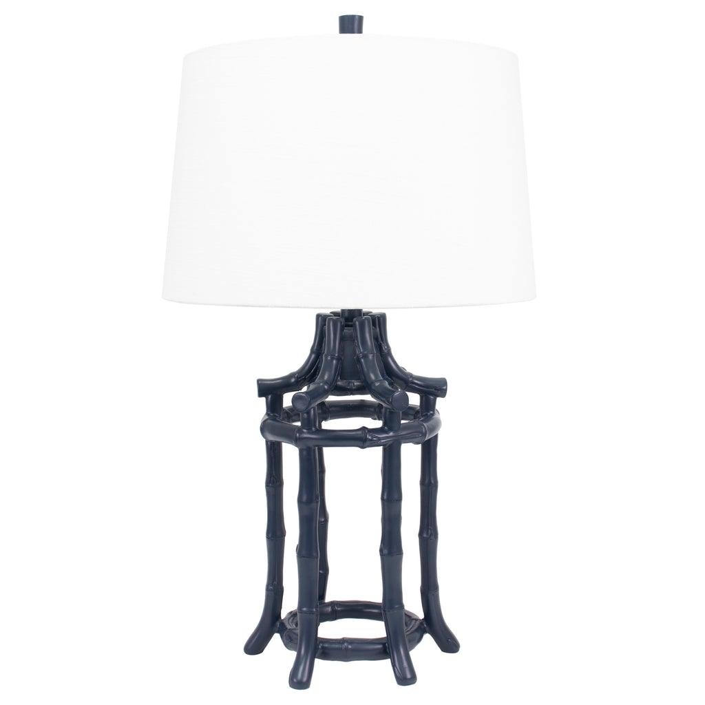 Bamboo Table Lamp, Navy - Lavender & Company