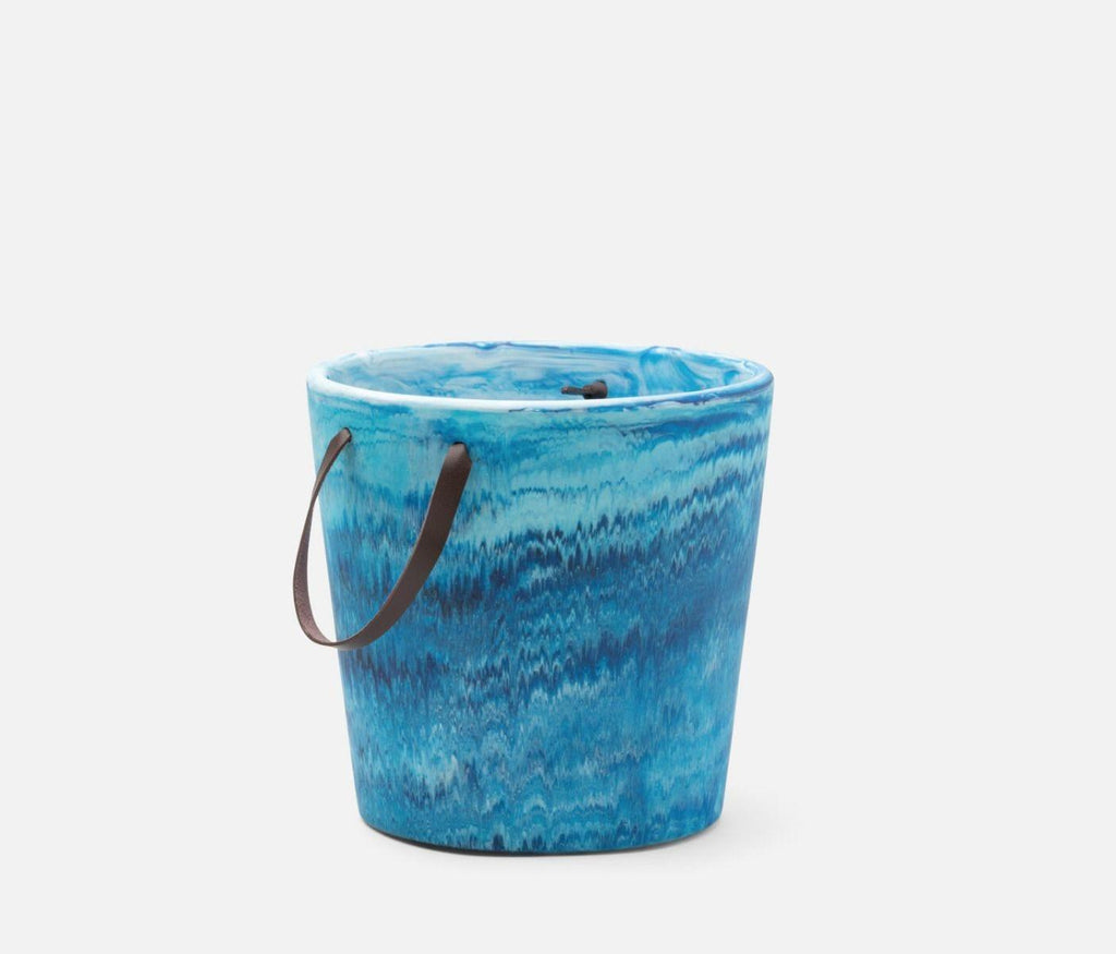 Blue Pheasant Wesley Blue Swirled Ice Bucket - Lavender Fields