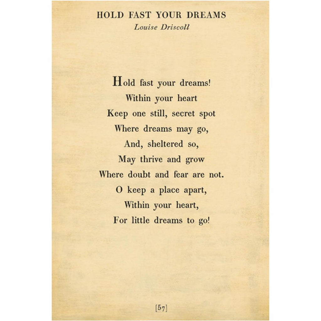 Sugarboo Designs Hold Fast Your Dreams - Poetry Collection Sign (Gallery Wrap)