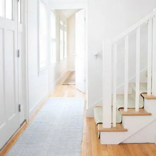 Dash & Albert Herringbone Ocean Woven Cotton Rug Lavender Fields