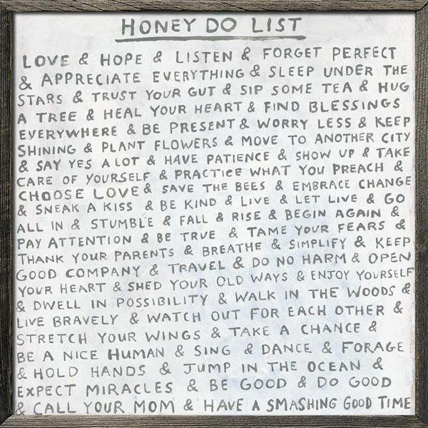 Sugarboo Designs Honey Do List Art Print (Grey Wood Frame)