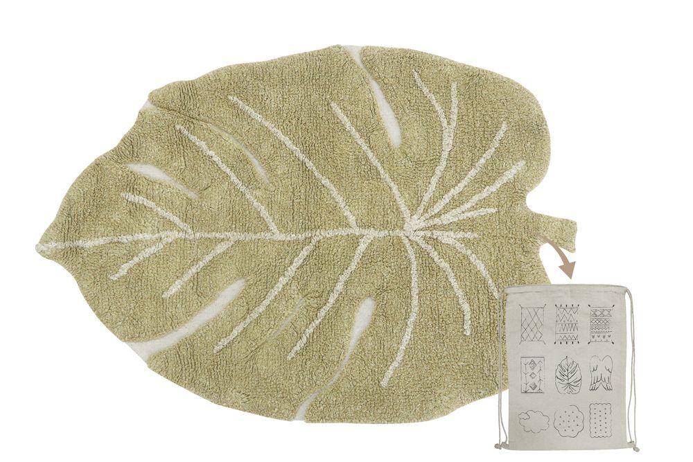 Lorena Canals Washable Rug Mini Monstera Olive - Lavender Fields
