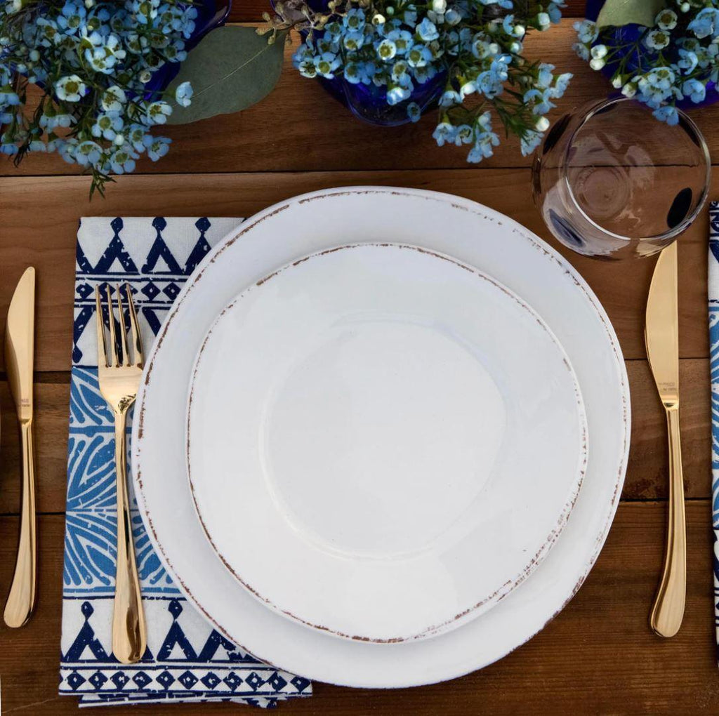 Vietri Melamine Lastra White Dinner Plate Set of 4