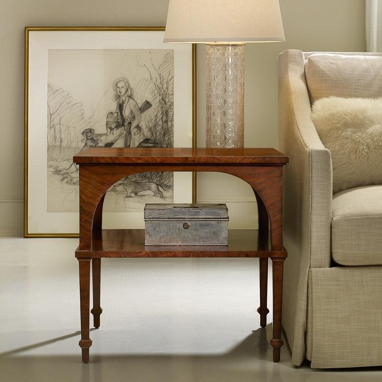 Modern History Classical End Table With Shelf.