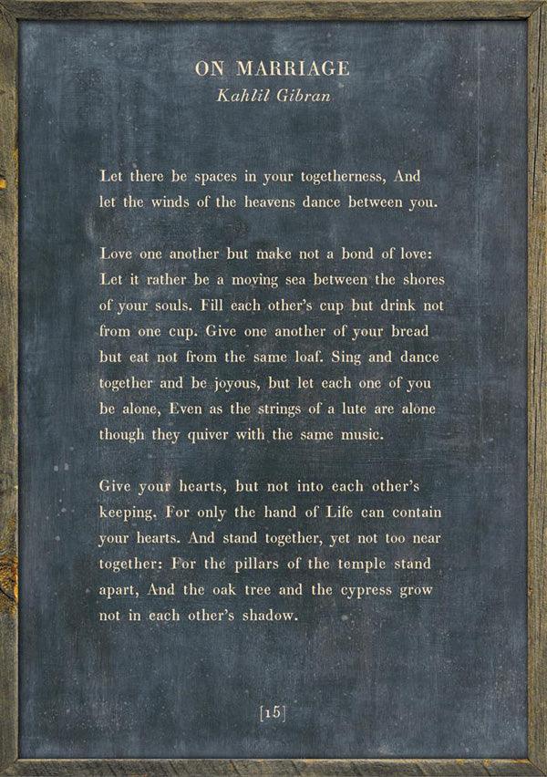 Sugarboo Designs On Marriage - Poetry Collection (Grey Wood Frame)