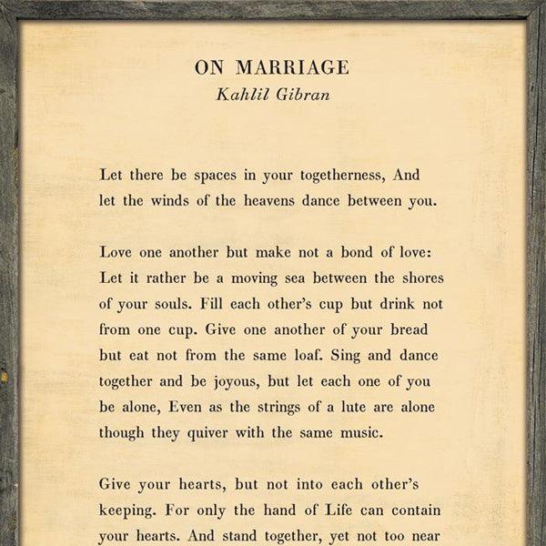 Sugarboo Designs On Marriage - Poetry Collection (Grey Wood Frame)