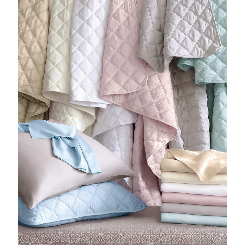 Pine Cone Hill Quilted Silken Solid Grey Coverlet