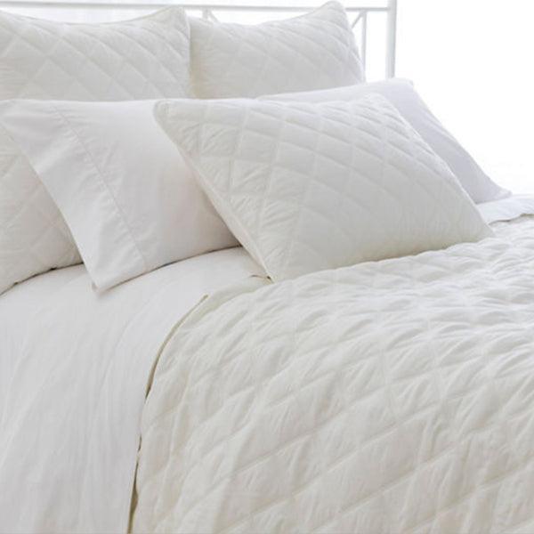 Pine Cone Hill Quilted Silken Solid Ivory Coverlet