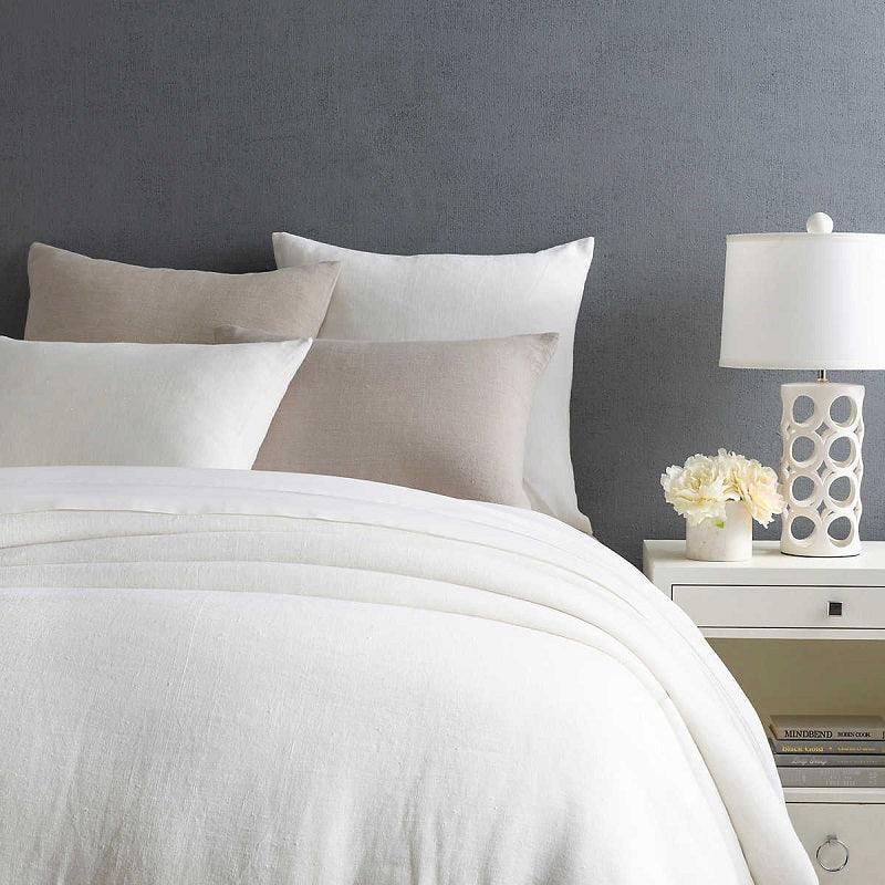 Pine Cone Hill Stone Washed Linen White Duvet Cover.