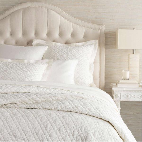 Pine Cone Hill Washed Linen Ivory Quilted Sham