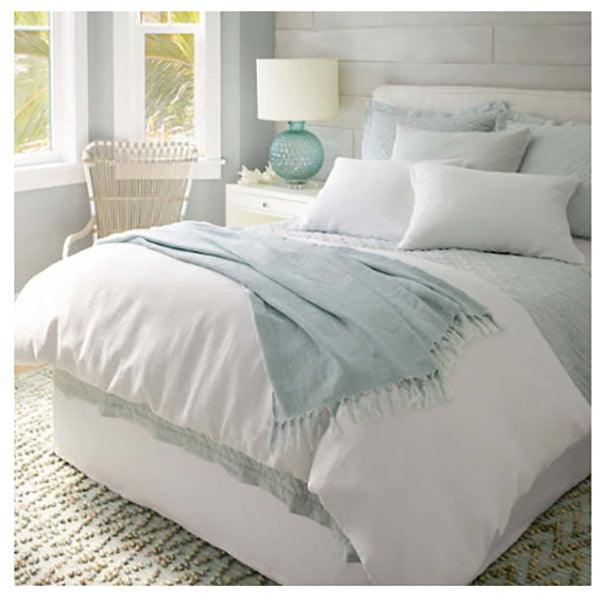 Pine Cone Hill Washed Linen Sky Quilted Sham