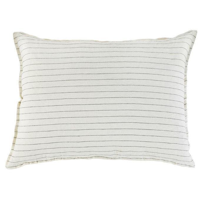 Pom Pom at Home Blake Big Pillow with Insert Cream/Grey - Lavender Fields