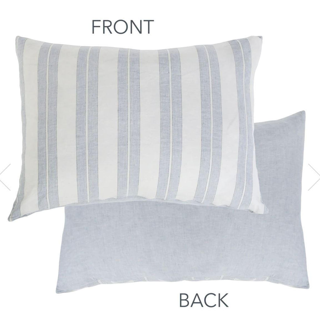 Pom Pom at Home Carter Big Pillow with Insert Ivory/Denim - Lavender & Company