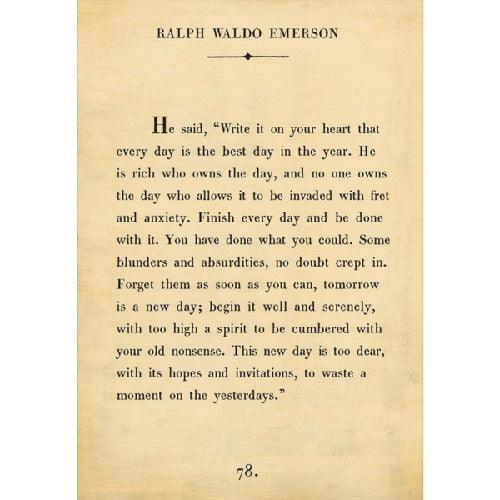 Sugarboo Designs Ralph Waldo Emerson Book Collection Sign (Gallery Wrap)