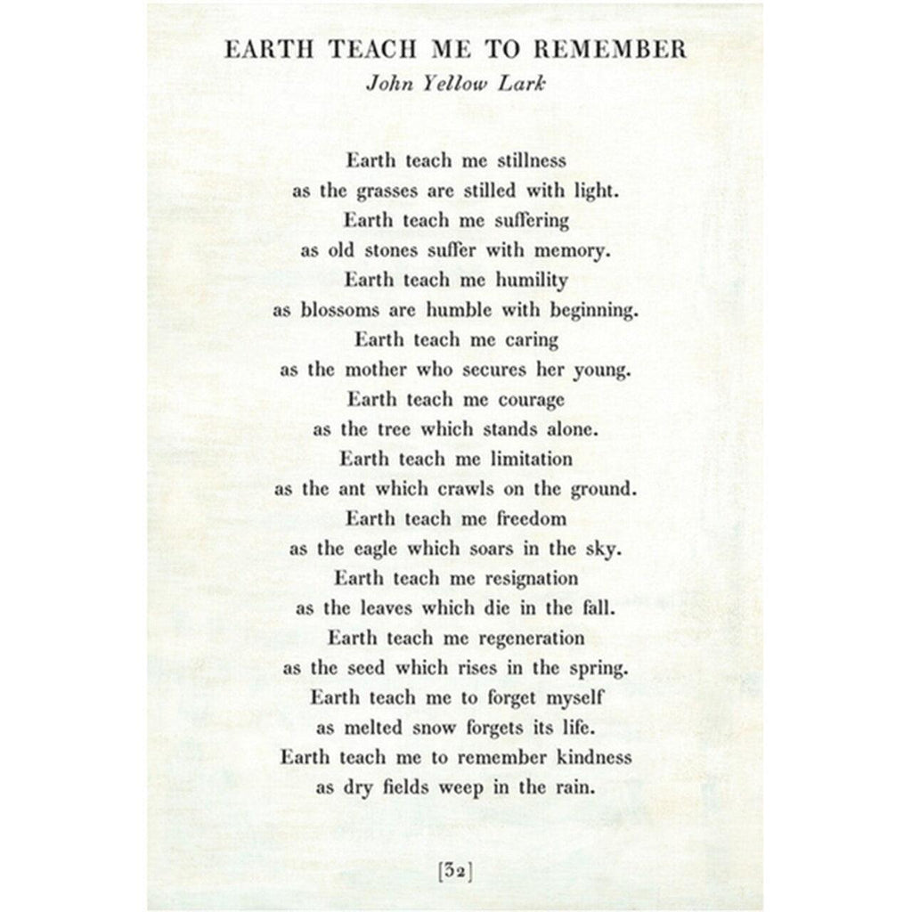 Sugarboo Designs Earth Teach Me to Remember - Poetry Collection Sign (Gallery Wrap)
