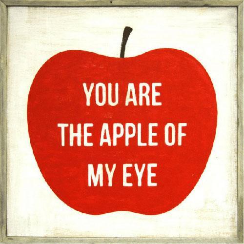 Sugarboo Designs You Are The Apple Of My Eye Art Print (Grey Wood Frame)